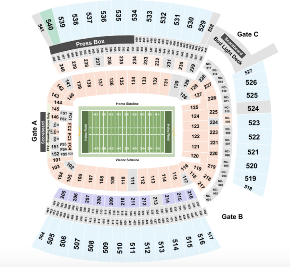 Heinz Field Seating Chart By Row Awesome Home